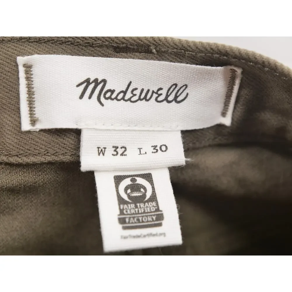 NWT Madewell The 1991 Straight-Leg Jean Mens 32x30 Rigid Denim Green Brown NW217
